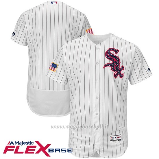 Maglia Baseball Uomo Chicago White Sox 2017 Estrellas Y Rayas Bianco Flex Base